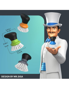 Cepillo de Fregar para Platos MR.SIGA Azul - Paquete de 2 2
