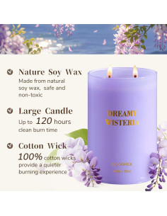 Vela Aromática de Soja Goodpick Glicinia 622g - Larga Duración 2