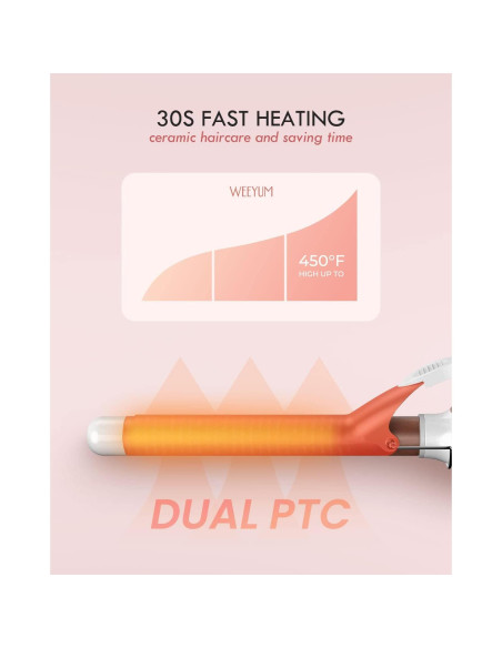 Plancha de Rizar WEEYUM 1 Pulgada Cerámica Doble Voltaje