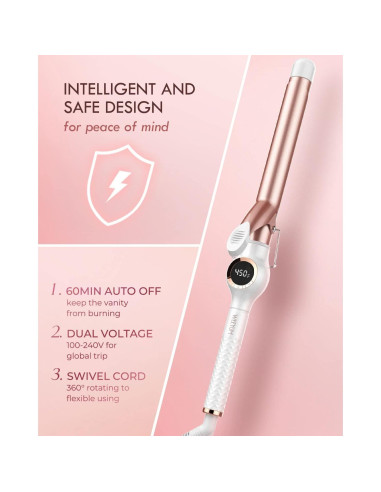 Plancha de Rizar WEEYUM 1 Pulgada Cerámica Doble Voltaje