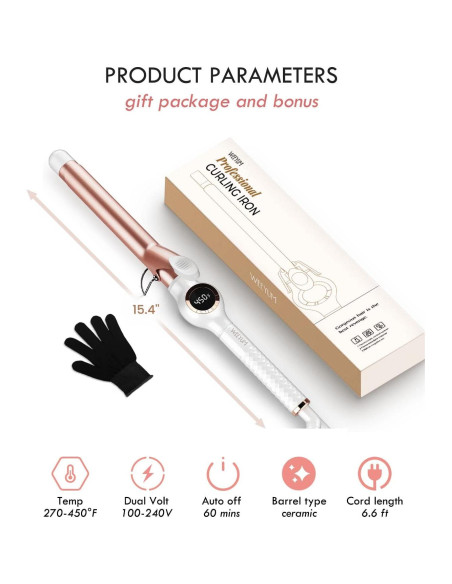 Plancha de Rizar WEEYUM 1 Pulgada Cerámica Doble Voltaje