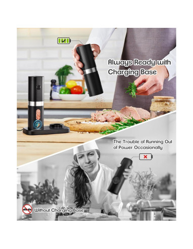 Juego de Molinillos Eléctricos de Sal y Pimienta COSYAIREY 2Pack