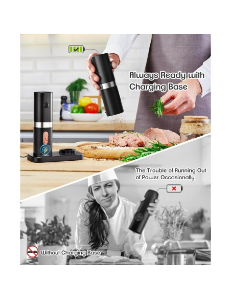 Juego de Molinillos Eléctricos de Sal y Pimienta COSYAIREY 2Pack