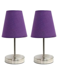 Lámpara de mesa mini Simple Designs LT2013-PRP púrpura (paquete de 2)