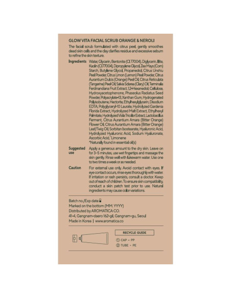 Exfoliante Facial AROMATICA Glow Vita Naranja 150 ml - Suave con Vitamina C