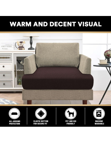 Funda de Cojín PrinceDeco Stretch T Marrón 81-102 cm