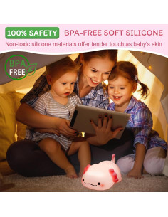 Luz Nocturna Axolote MAGOHMT Silicona Dimmable USB-C 3 Niveles 2