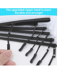 24 Bolsas de Cremallera de Malla A3 YOPCDJ 43x30 cm Negro 2