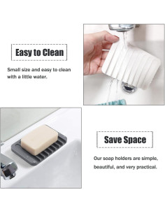 Platos de Jabón Autodrenantes Silicona MODENGKONGJIAN 3 Piezas 2