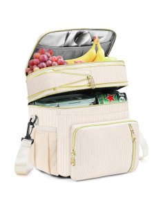 Caja de Almuerzo Aislada BAGNN 16L Pana-Crema para Trabajo y Playa