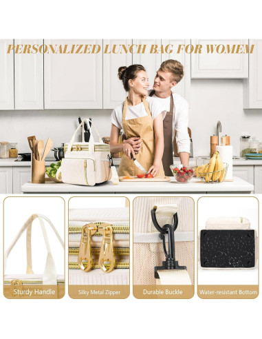 Caja de Almuerzo Aislada BAGNN 16L Pana-Crema para Trabajo y Playa