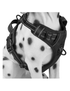 Arnés para Perros PoyPet XS Negro Reflectante y Cómodo