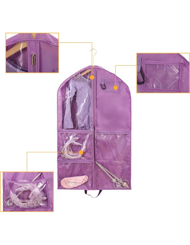 Bolsa de Ropa Impermeable Qchengsan 61x7.6x101.6cm Púrpura