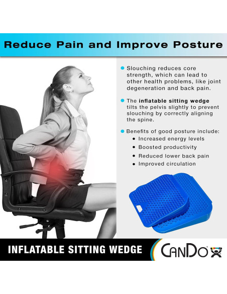 Cojín de Cuña Activo CanDo 35.56 cm para Postura y Alivio
