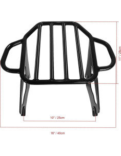 Portaequipajes desmontable Fjpacemt negro para Harley 2009-2024 2