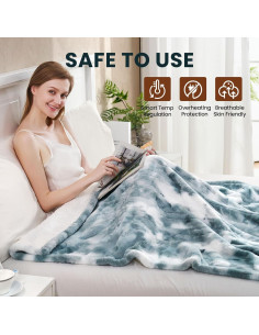 Manta Eléctrica PTQ Reina 213x229cm Azul Suave 6 Niveles Calor 2