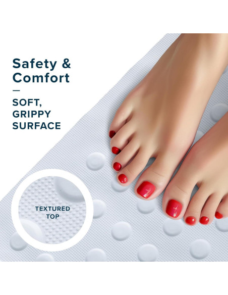 Tapete de Baño Antideslizante SlipX Solutions Blanco 45.72x91.44 cm