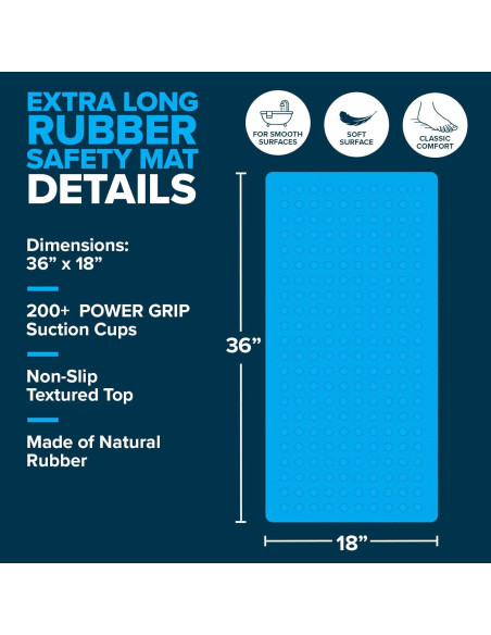 Tapete de Baño Antideslizante SlipX Solutions Blanco 45.72x91.44 cm