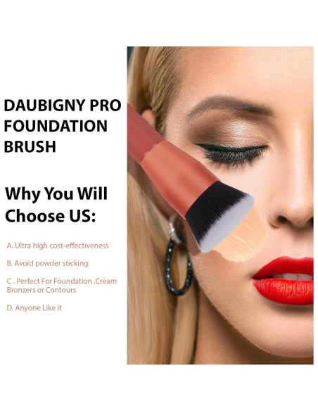 Brocha de Fundación Daubigny 3.3 cm Rojo - Maquillaje Premium
