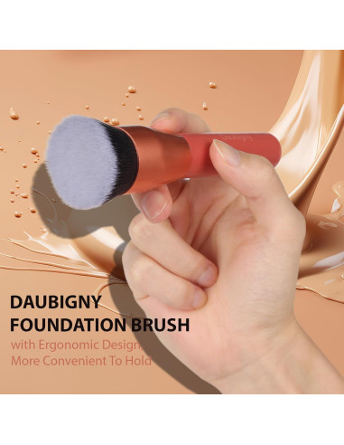 Brocha de Fundación Daubigny 3.3 cm Rojo - Maquillaje Premium