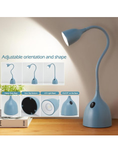 Lámpara de Escritorio LED EJIAXIN Gooseneck Azul 50cm 2