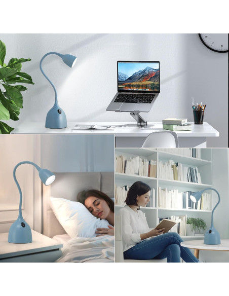 Lámpara de Escritorio LED EJIAXIN Gooseneck Azul 50cm