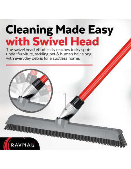 Escoba de Silicona 2-en-1 Ravmag con Raspador Integrado