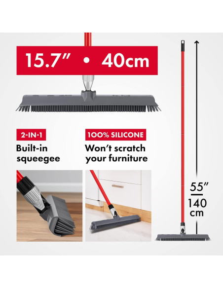Escoba de Silicona 2-en-1 Ravmag con Raspador Integrado