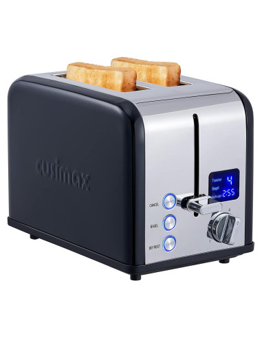 Tostadora CUSIMAX de 2 Rebanadas Acero Inoxidable LED 6 Niveles