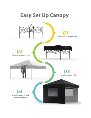 Carpa Plegable GAOMON 3.05m x 3.05m Impermeable UV