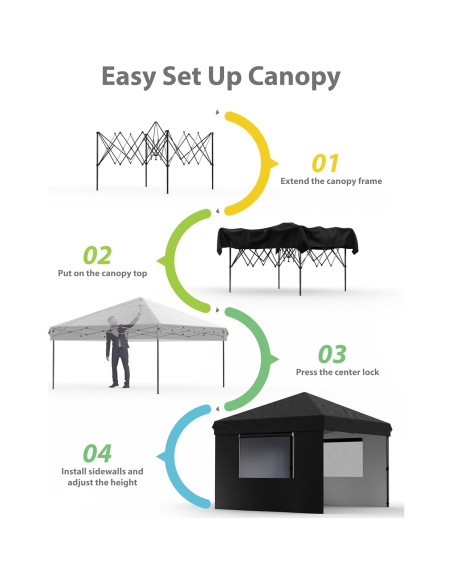Carpa Plegable GAOMON 3.05m x 3.05m Impermeable UV