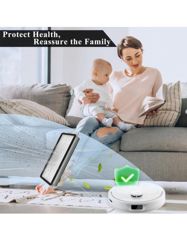 Filtro HEPA Soniicmomo Compatible con Roborock Qrevo - Paquete de 6