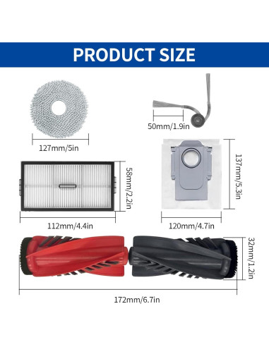 Kit de Accesorios 18 Piezas JYAILIFES para Roborock S10R