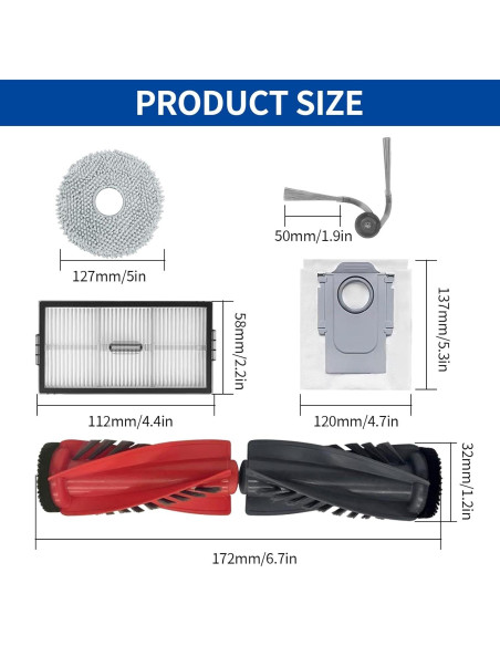 Kit de Accesorios 18 Piezas JYAILIFES para Roborock S10R