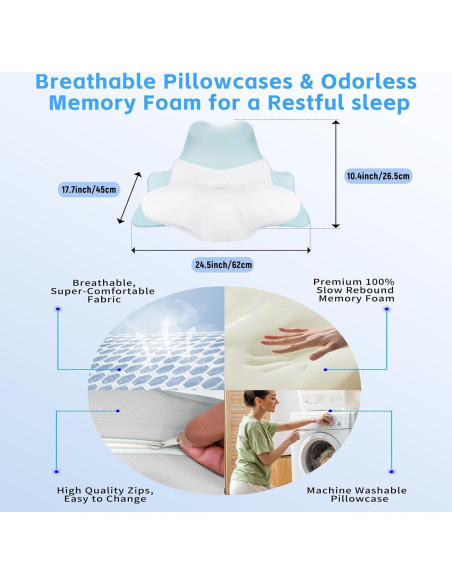 Almohada Cervical Aidodmom Espuma de Memoria 39.6x19.8cm