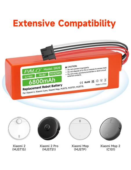 Batería de Reemplazo 14.4V Palogreen 6800mAh para Xiaomi