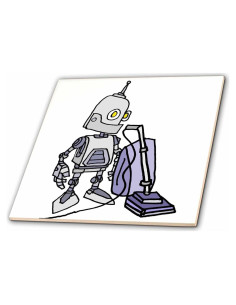 Azulejo Cerámico 3dRose 30.48 cm Robot Divertido