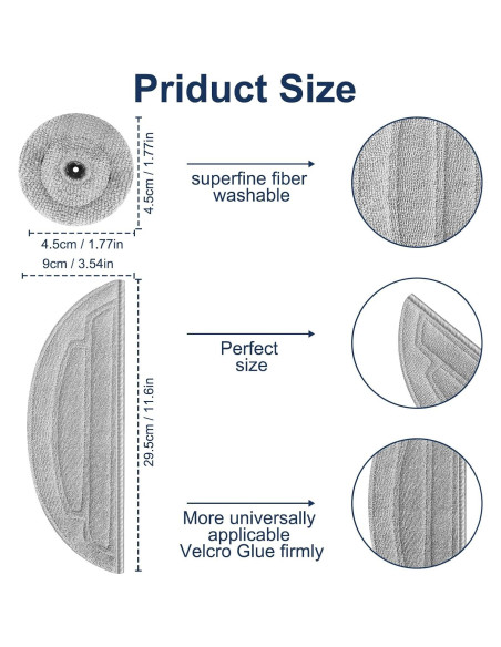 10 Paños de Microfibra Reemplazo para Roborock S8 MaxV Ultra