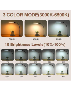 Lámpara de Escritorio LED LIBORA con Abrazadera, 3 Modos y 10 Brillos 2