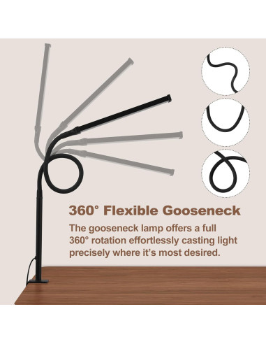 Lámpara de Escritorio LED LIBORA con Abrazadera, 3 Modos y 10 Brillos