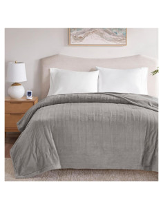 Manta Eléctrica Calentada Beautyrest Rey Gris Wi-Fi 20 Niveles