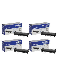Cartucho de Tóner Negro Brother TN760 4-Pack Alta Capacidad