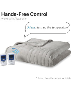 Manta Eléctrica Calentada Beautyrest Rey Gris Wi-Fi 20 Niveles 2