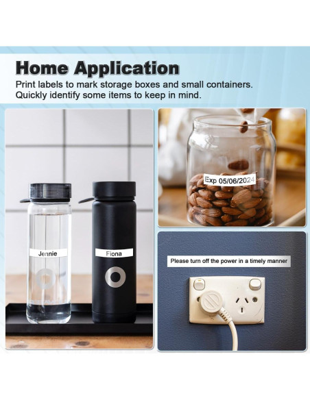 Cinta de Etiqueta Labelife M-K231 12mm Negro sobre Blanco - Paquete de 4