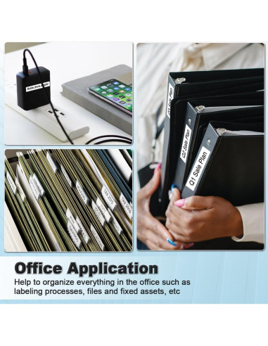 Cinta de Etiqueta Labelife M-K231 12mm Negro sobre Blanco - Paquete de 4