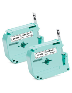 Cinta de Etiqueta Vixic M-K231 12mm Blanca - Paquete de 2