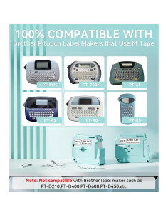 Cinta de Etiqueta Vixic M-K231 12mm Blanca - Paquete de 2 2