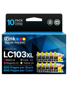 Cartuchos de tinta E-Z Ink compatibles LC103XL para Brother - 10 unidades