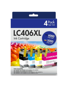 Cartuchos de Tinta Brother LC406XL - Paquete de 4 Alto Rendimiento