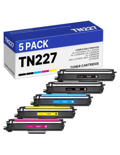 Cartucho de Tóner TN227 de Alto Rendimiento - 5 Piezas para Brother